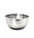 Tromso Stainless Steel Mixing Bowl 14cm/820ml Anti-Skid Professional Mixing Bowl with Black Rubber Base (Pack of 1, Silver, Black)